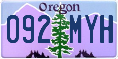 OR license plate 092MYH