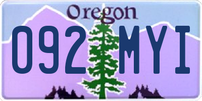 OR license plate 092MYI