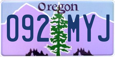 OR license plate 092MYJ
