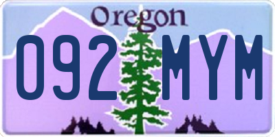 OR license plate 092MYM