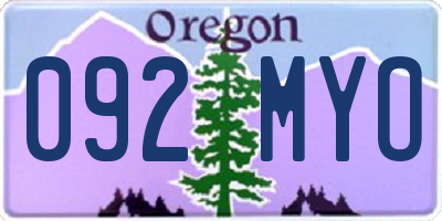 OR license plate 092MYO