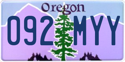 OR license plate 092MYY