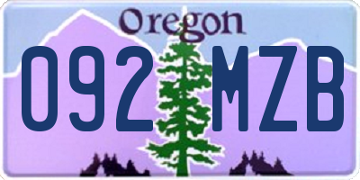 OR license plate 092MZB