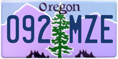 OR license plate 092MZE