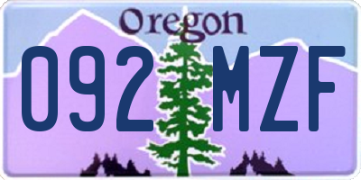 OR license plate 092MZF