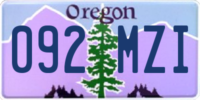 OR license plate 092MZI