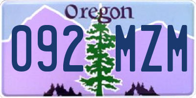 OR license plate 092MZM