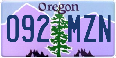 OR license plate 092MZN
