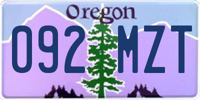 OR license plate 092MZT