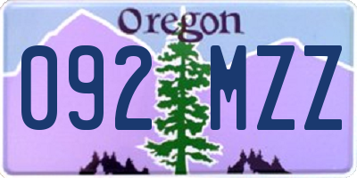 OR license plate 092MZZ