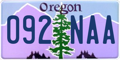 OR license plate 092NAA