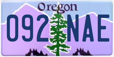 OR license plate 092NAE