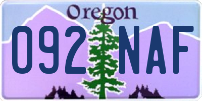OR license plate 092NAF