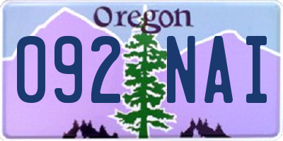 OR license plate 092NAI