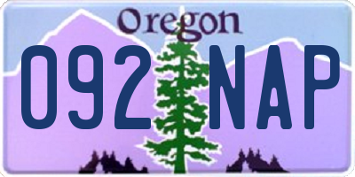 OR license plate 092NAP