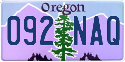 OR license plate 092NAQ
