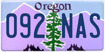 OR license plate 092NAS