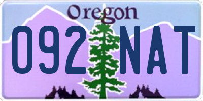 OR license plate 092NAT