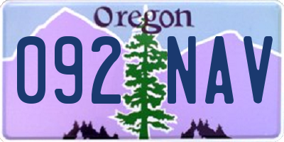 OR license plate 092NAV