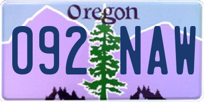 OR license plate 092NAW