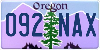 OR license plate 092NAX