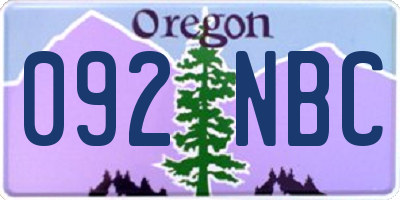 OR license plate 092NBC