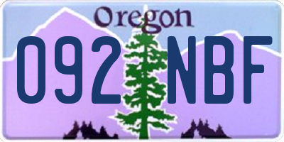 OR license plate 092NBF