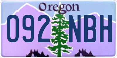 OR license plate 092NBH