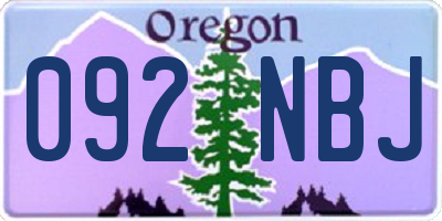 OR license plate 092NBJ