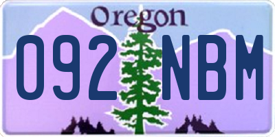 OR license plate 092NBM