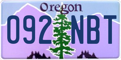 OR license plate 092NBT