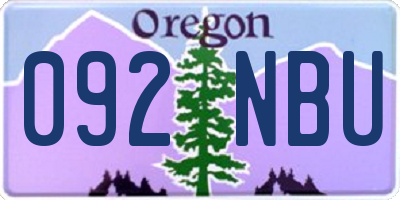 OR license plate 092NBU