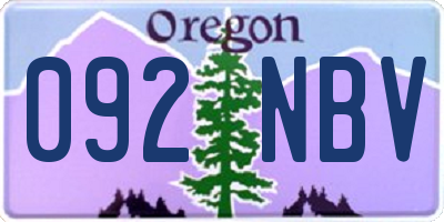 OR license plate 092NBV
