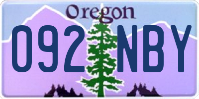 OR license plate 092NBY