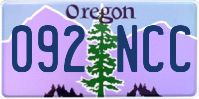 OR license plate 092NCC