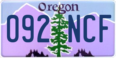 OR license plate 092NCF