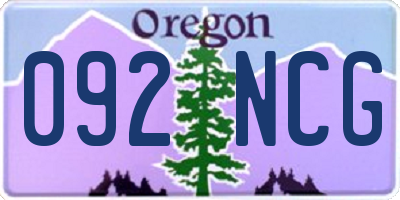 OR license plate 092NCG