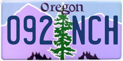 OR license plate 092NCH