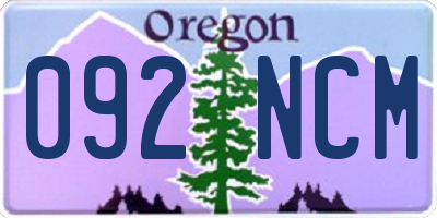 OR license plate 092NCM