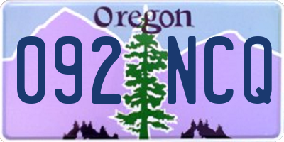 OR license plate 092NCQ