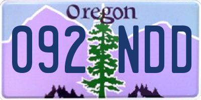 OR license plate 092NDD