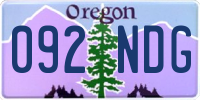 OR license plate 092NDG