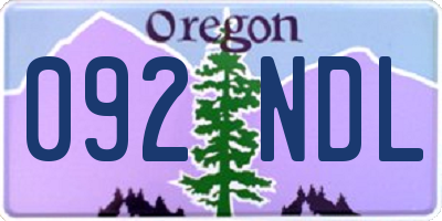 OR license plate 092NDL