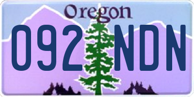 OR license plate 092NDN