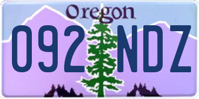 OR license plate 092NDZ