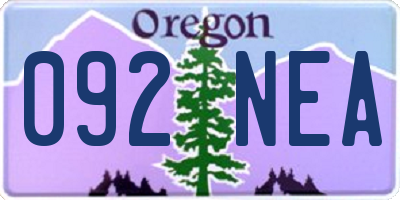 OR license plate 092NEA