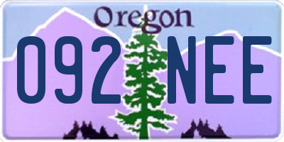 OR license plate 092NEE