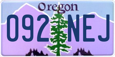 OR license plate 092NEJ
