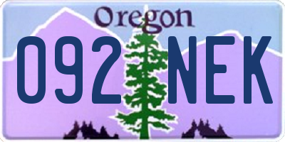 OR license plate 092NEK