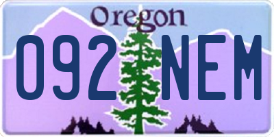 OR license plate 092NEM
